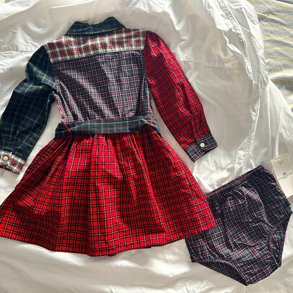 Ralph Lauren Plaid Long Sleeve Dress with Bow - Picture 4 of 5